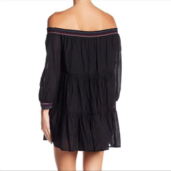 ‎FREE PEOPLE Sunbeam Floral Embroidered Off Shoulder Tiered Boho Dress Si… - Picture 3 of 11